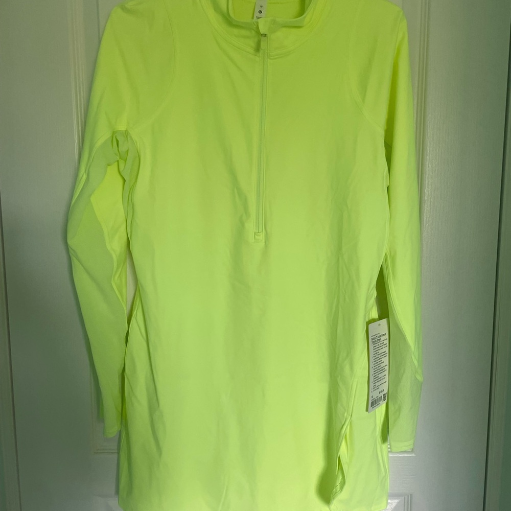 Lululemon Athletica Nulux Long Sleeve Tennis/Golf Dress Neon Yellow